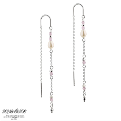 Ørehænger i sølv med ferskvandsperler, rosa perler og guldkugler - Coast - 5331