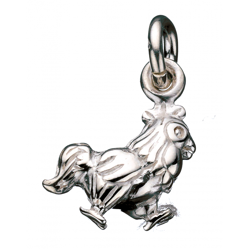 Vedhæng - hane i sølv med kæde - 260742