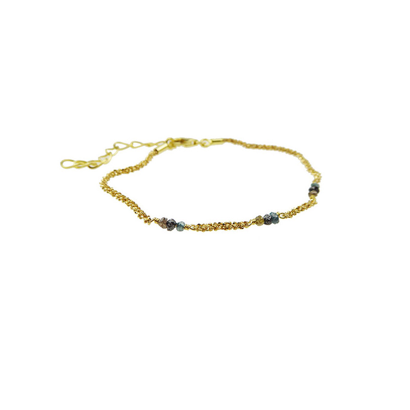 Armbånd i forgyldt sølv med multifarvet rådiamanter - 43677-A-1