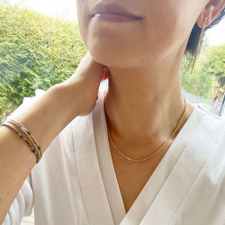 Armbånd i forgyldt sølv med multifarvet rådiamanter - 43677-A-2