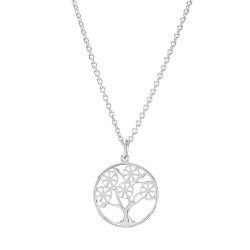 Marguerit kæde i sølv - livets træ - 9025052-H