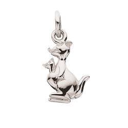 Vedhæng - kænguro i sølv med kæde
