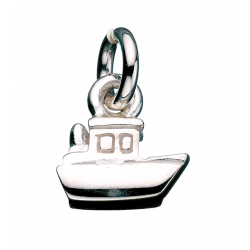 Vedhæng - skib i sølv med kæde