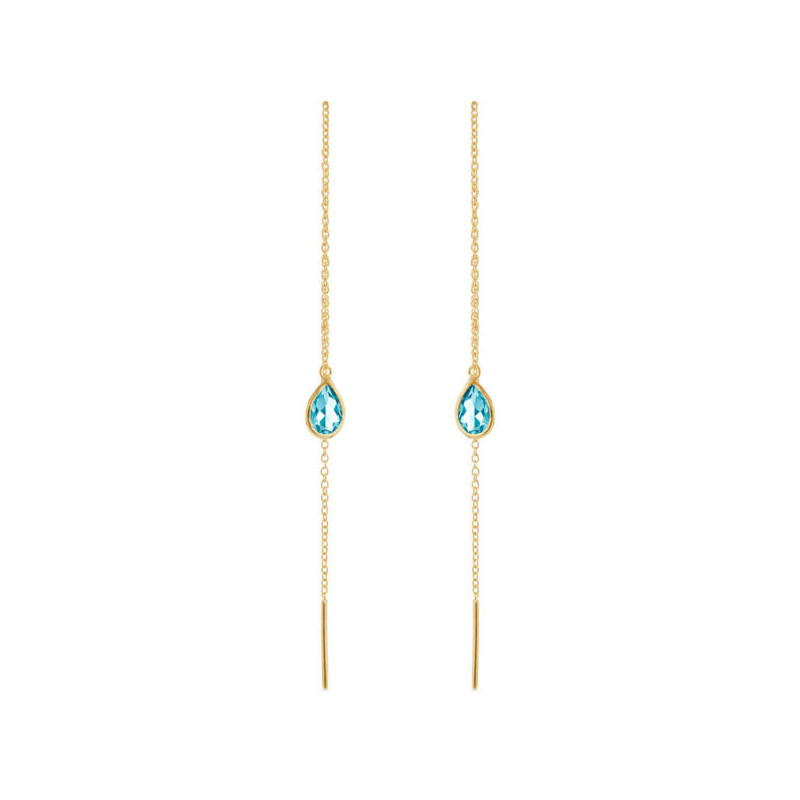 Balanceørering med Synthetic blue topaz