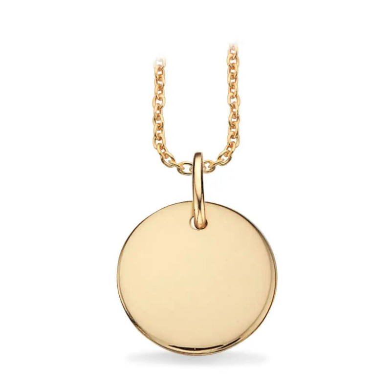 Guld Vedhæng 8 kt - Plade inkl. kæde i forgyldt sølv - 210613