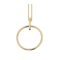 Guld Vedhæng 8 kt - Cirkel inkl. kæde i forgyldt sølv - 33233,42