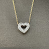 Guld Vedhæng - 14 kt rødguld hjerte med brillanter 0,11ct - inkl. kæde i sølv - 1112990 - 1