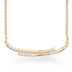Guld halskæde 8kt - Collier med zirkonia - 33003,42