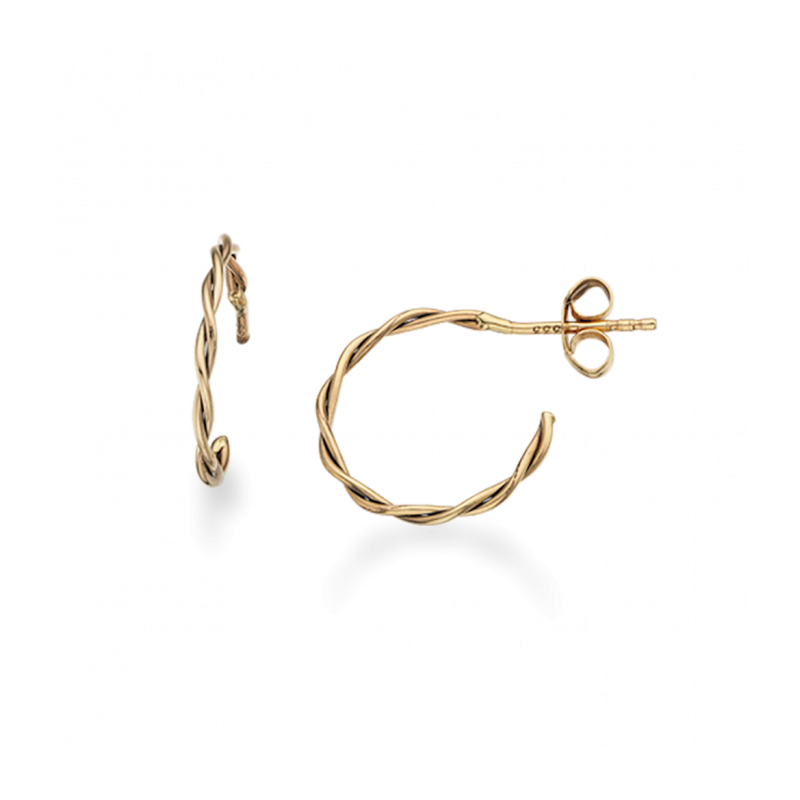 Halvcreoler 8 kt. guld - Flettet - 120733