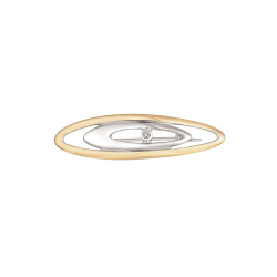 Broche - stor oval i forgyldt sølv og lille i sølv med zirkonia - 17249042