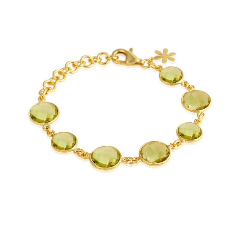 Armbånd i forgyldt sølv med lemon kvarts - 1394-2-117 Armbånd i forgyldt sølv med lemon kvarts - 1394-2-117