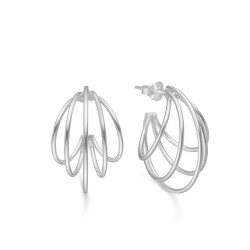 Sølv øreringe - tråde - 240113