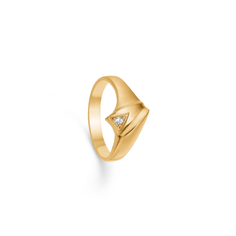 14 kt. guldring med brillant 0,03 ct - 130238FB