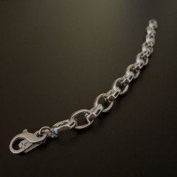 Sølv armbånd med kraftige ovale led - 20cm - 2