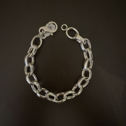 Sølv armbånd med kraftige ovale led - 20cm - 3