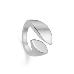Sølv ring med et blad og en elipce - 500508
