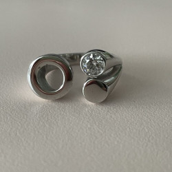 Sølv ring - moderne ring med zirkonia - 500408 - 3