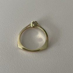 14 kt. guldring i smuk hjerte fatning med brillant 0,15 ct w/si - 500-hjerte-FB - 4