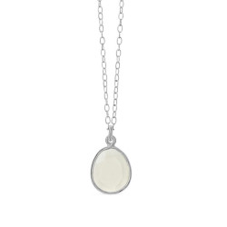Halskæde i sølv med hvid månesten - 1816-1-160