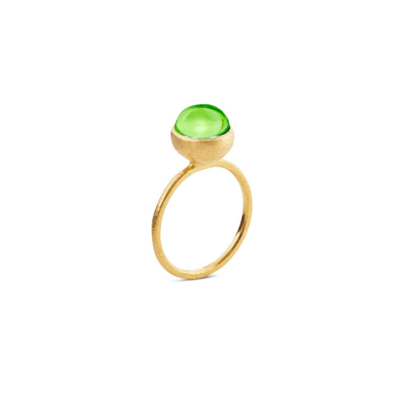 Ring i forgyldt sølv med peridot - 8 mm