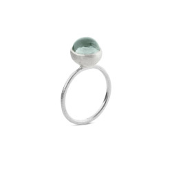 Ring i sølv med grøn kvarts - 8 mm