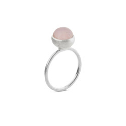 Ring i sølv med lys pink krystal - 8 mm