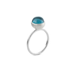 Ring i sølv med London blue krystal - 8 mm