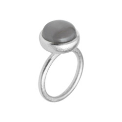 Ring i sølv med grå månesten - 12 mm