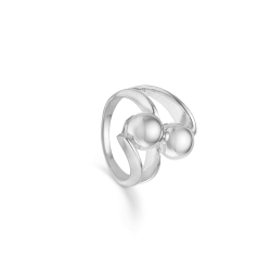 Sølv ring med 2 sølvkugler- 241008