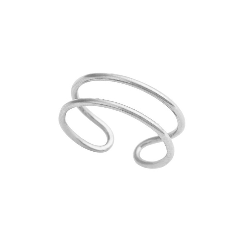 Ring i sølv med dobbelbånd - 1672-1