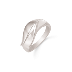 Ring i sølv - blad formet