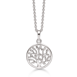 Vedhæng i sølv - Livets træ Ø14 inkl. kæde i sølv