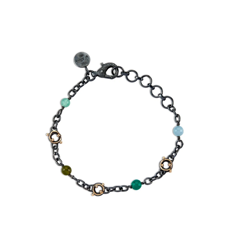 Armbånd - Zeus Stones Blå-Grøn Mix Armbånd - Zeus Stones Blå-Grøn Mix