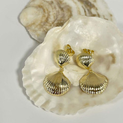 Ørehænger i forgyldt sølv - muslingeskaller - 159502 - 3