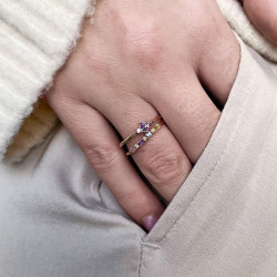 Ring 8 kt rødguld med lilla zirkonia 2