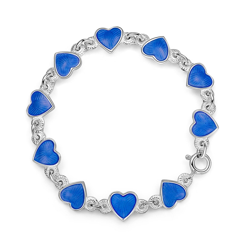 blå emaljehjerter