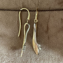 Ørehænger 14 kt. hvid- og rødguld med brillanter 0,06 ct. W/SI 2