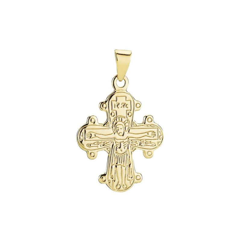 Vedhæng - Dagmarkors med de 5 helgener 16x13mm 14kt - 506019