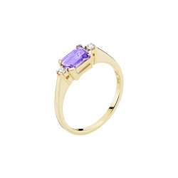 Guld ring 14kt. med ametyst...