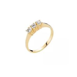 Guld ring 14kt.med  brillanter 0,33ct W/SI