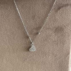 Halskæde i 18 kt hvidguld med hjertevedhæng med brillanter 0,09ct 3