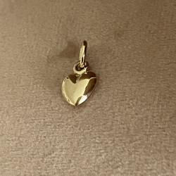 Guld vedhæng 14 kt - Massivt hjerte 8x10mm 2