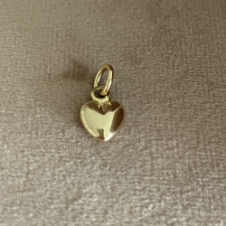 Guld vedhæng 14 kt - Massivt hjerte 8x10mm 3