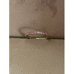 Alliancering 8kt. guld med pink safir - str. 52