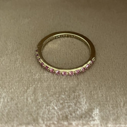 Alliancering 8kt. guld med pink safir - str. 52 3