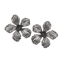Blomster sølv øreringe