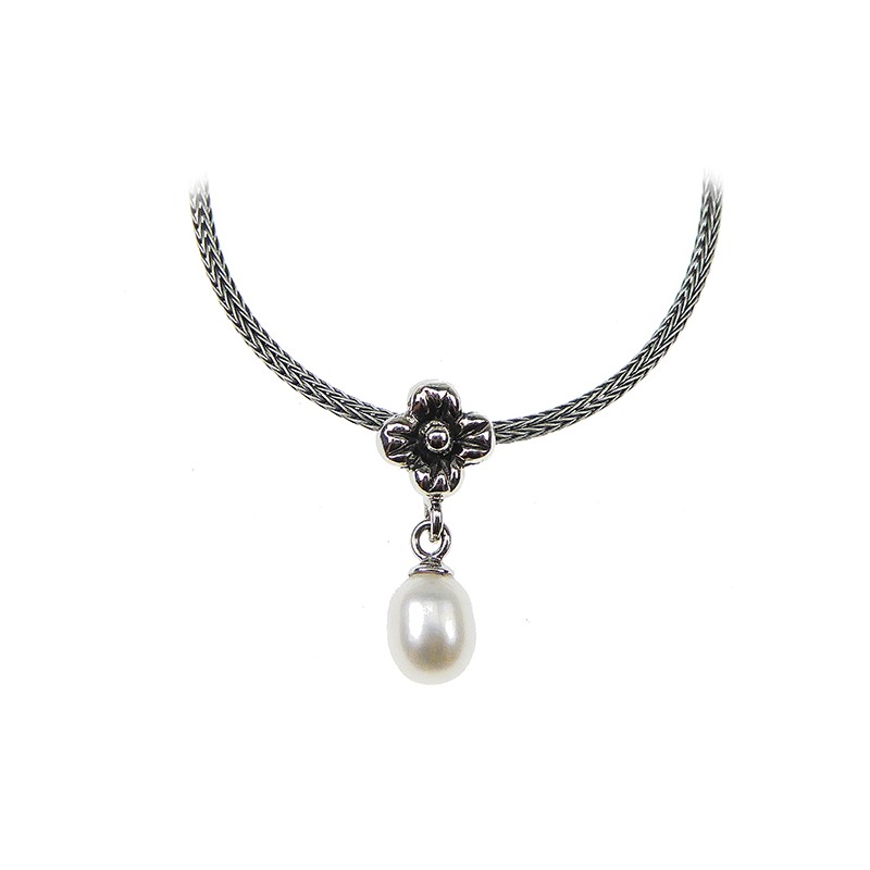 Sølv halskæde med ferskvandsperle - 11622 - 1