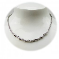Sølv halskæde med snoet tråd - 84605-C - 2