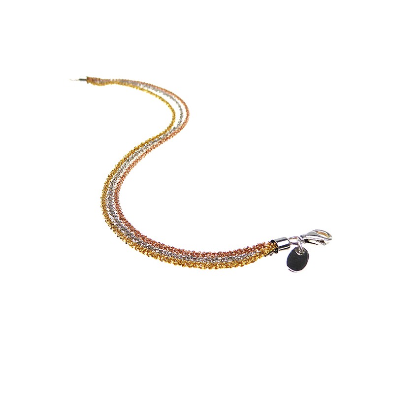 Sølv halskæde - 3 farvet - Diamond cut chains - 853578 - 1