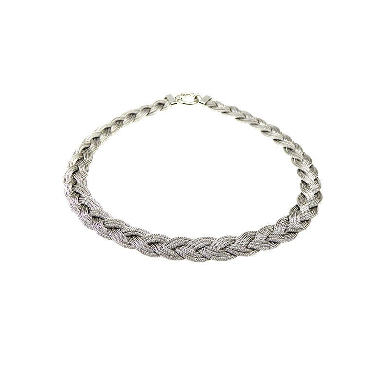 Kraftig sølv halskæde - flet - 89905 - 1